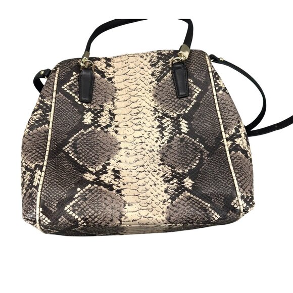 Coach NY Python Embossed Leather Handbag With Crossbody Strap & Gold Hardware - Picture 3 of 7